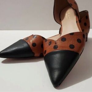 Kate Spade Brown and Black Polka Dot Loafers